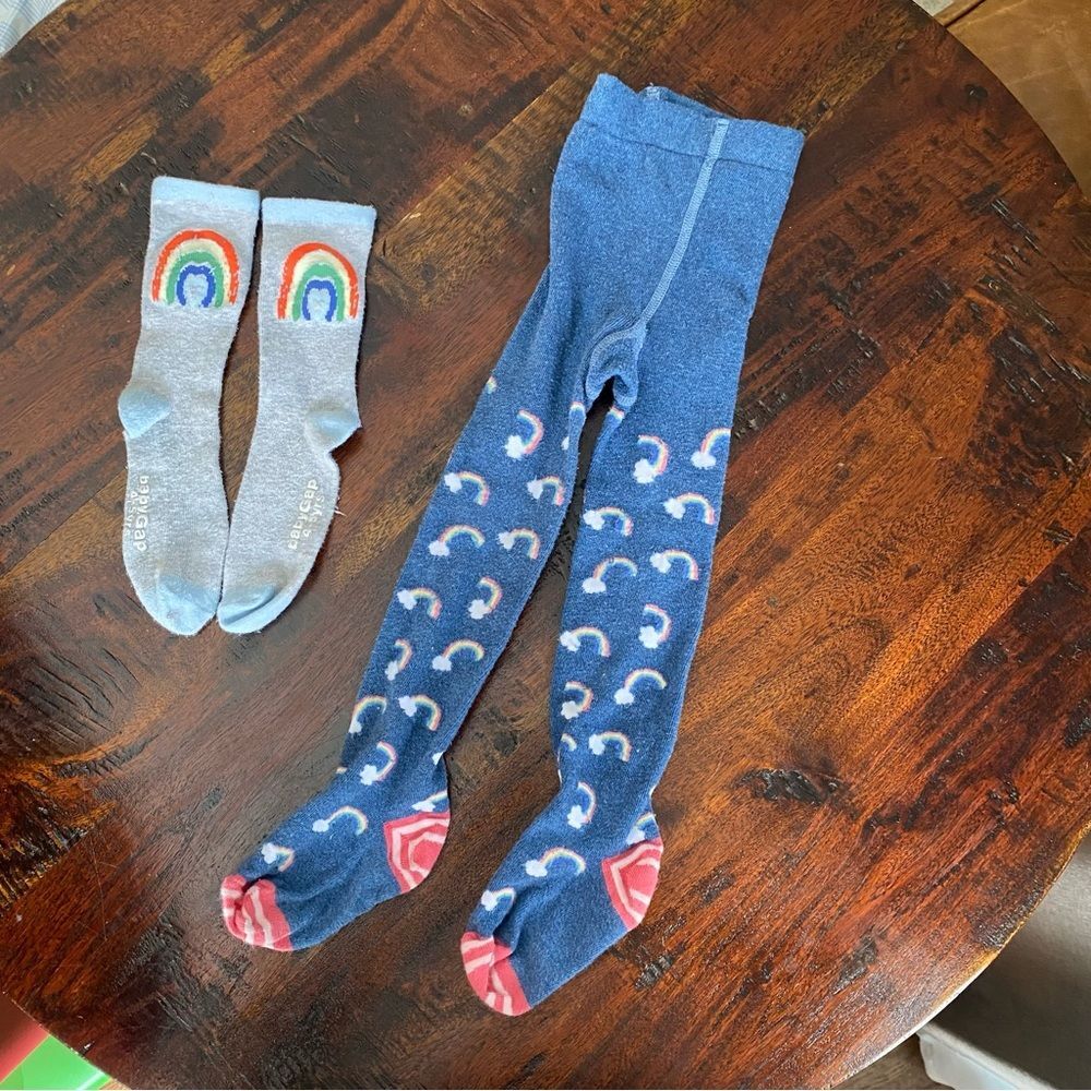 Next rainbow tights stockings girls toddler size 3-4 years gap rainbow socks